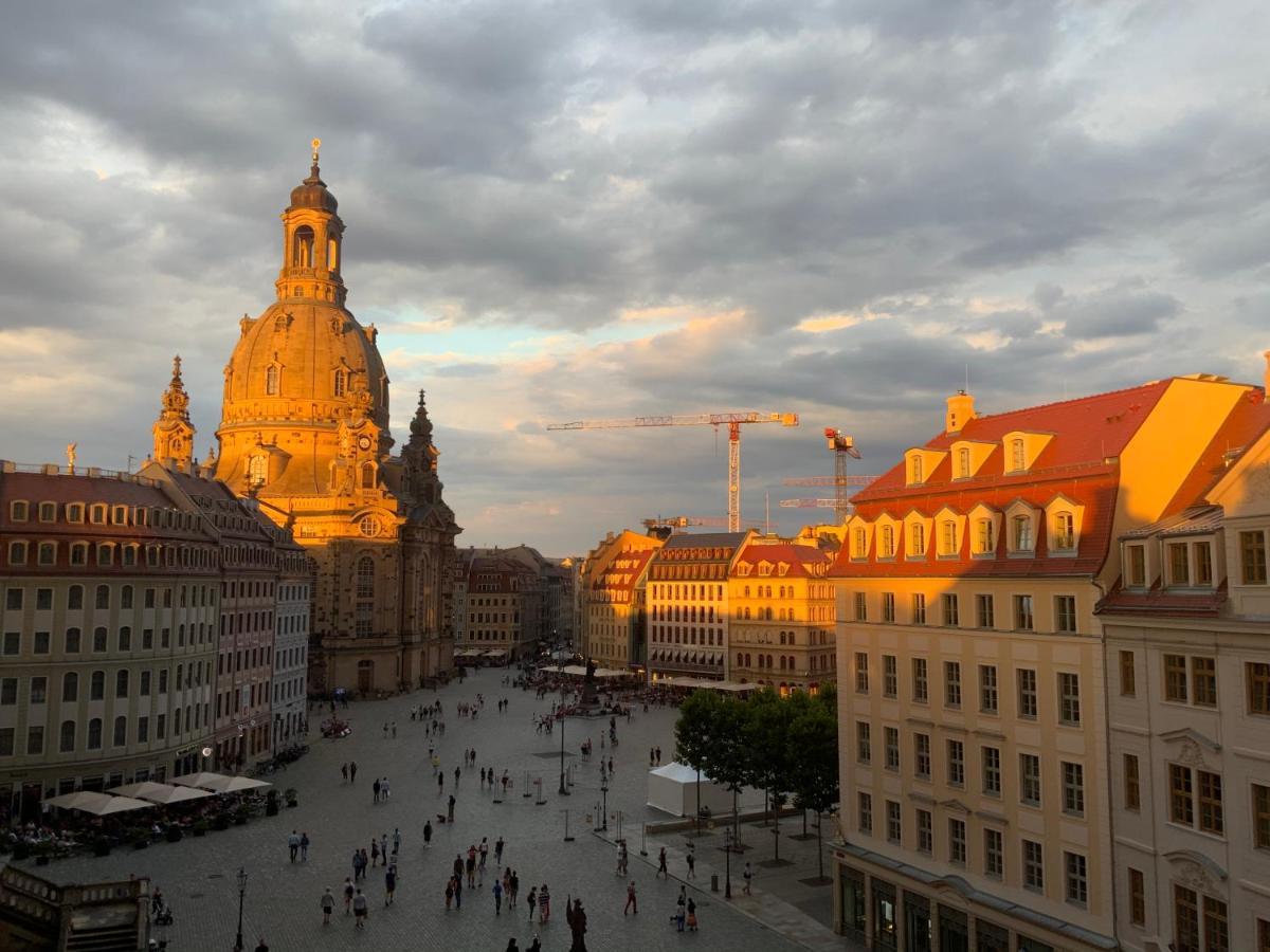 Luxus Suite Mit Einmaligem Blick Auf Die Frauenkirche Dresda Esterno foto